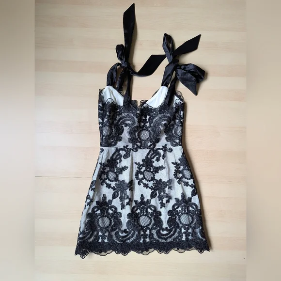 Unholy Dolls Kill Black Lace Cocktail New Years Eve Mini Dress Adjustable Strap - Picture 7 of 10